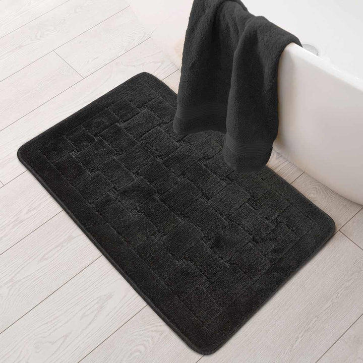 Orkney Bath Mat Black 45x75cm - Ideal