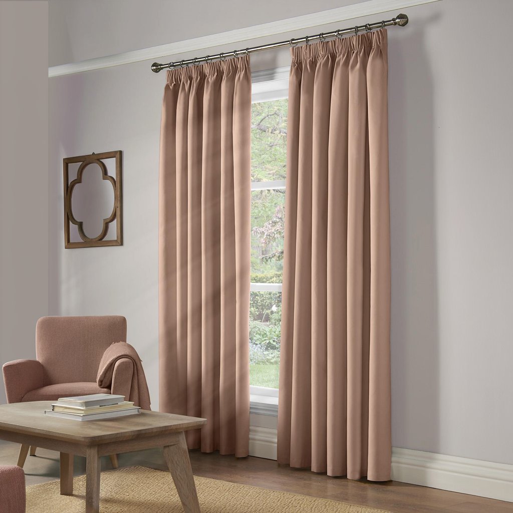 Chenille Blackout Tape Top Pencil Pleat Curtains by Alan Symonds