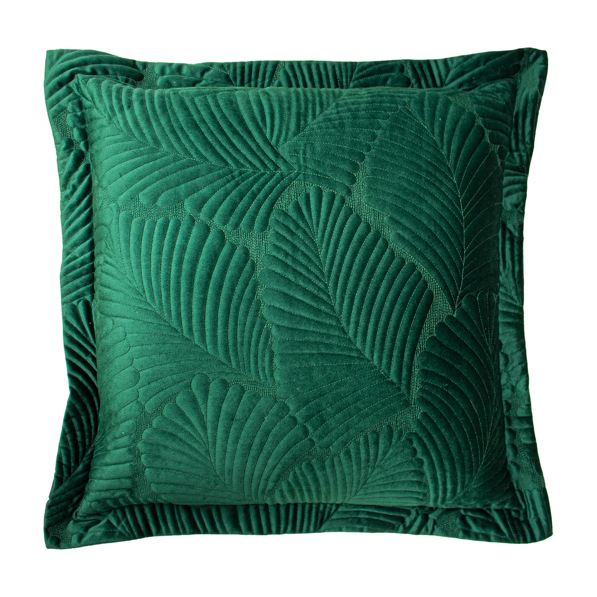 Palmeria 100% Cotton Velvet Emerald Cushion Cover 60cm x 60cm - additional product view 1