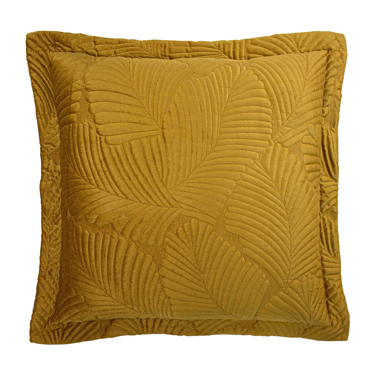 Palmeria 100% Cotton Velvet Gold Cushion Cover 60cm x 60cm - additional product view 1