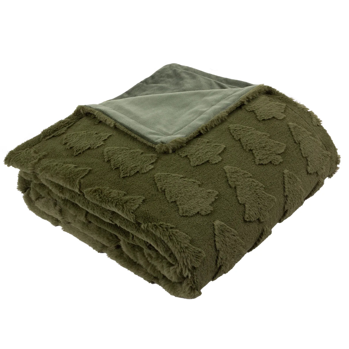 Pines Faux Fur Throw Forest Green 150 x 200cm - image 6