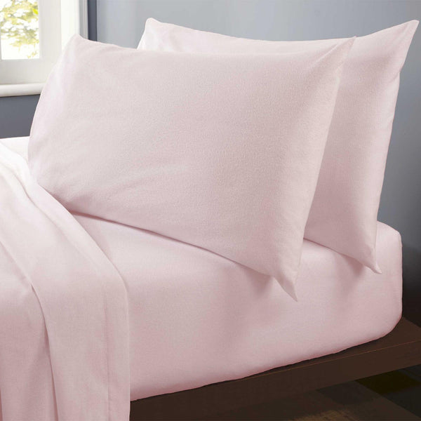 Plain Flannelette Sheet Set Pink - Ideal