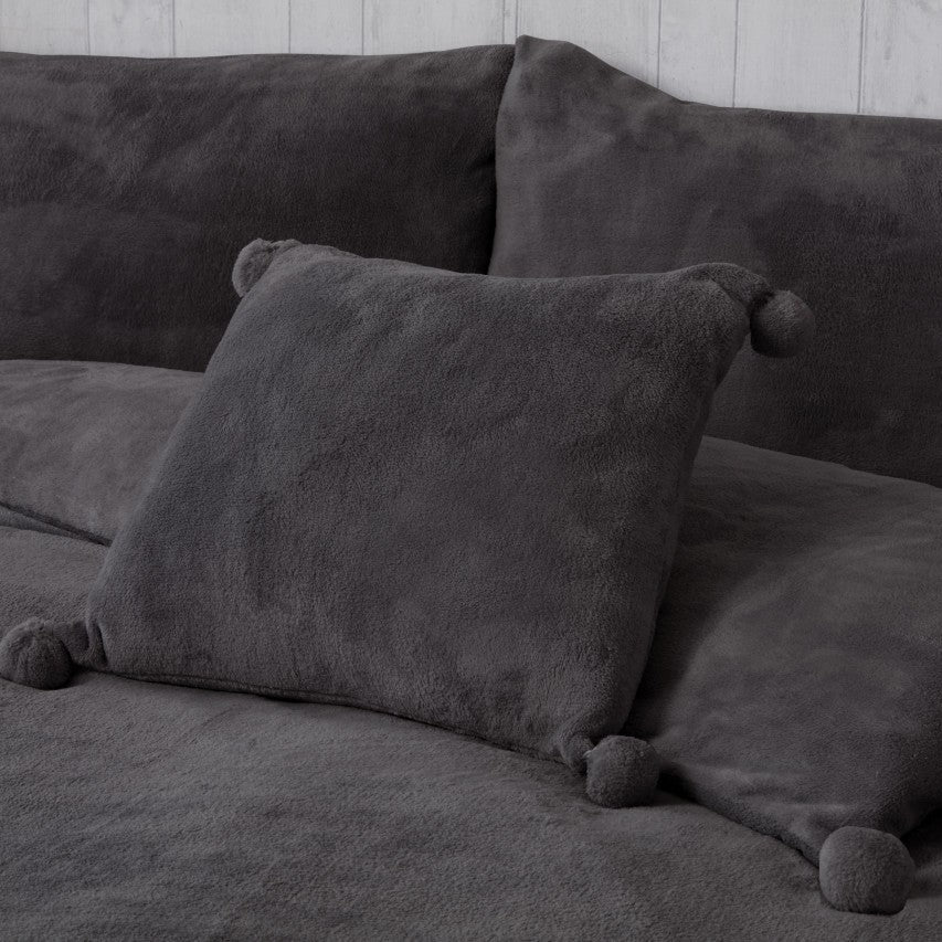 Rapport Home Pom Pom Fleece Cushion Cover Cosy Collection