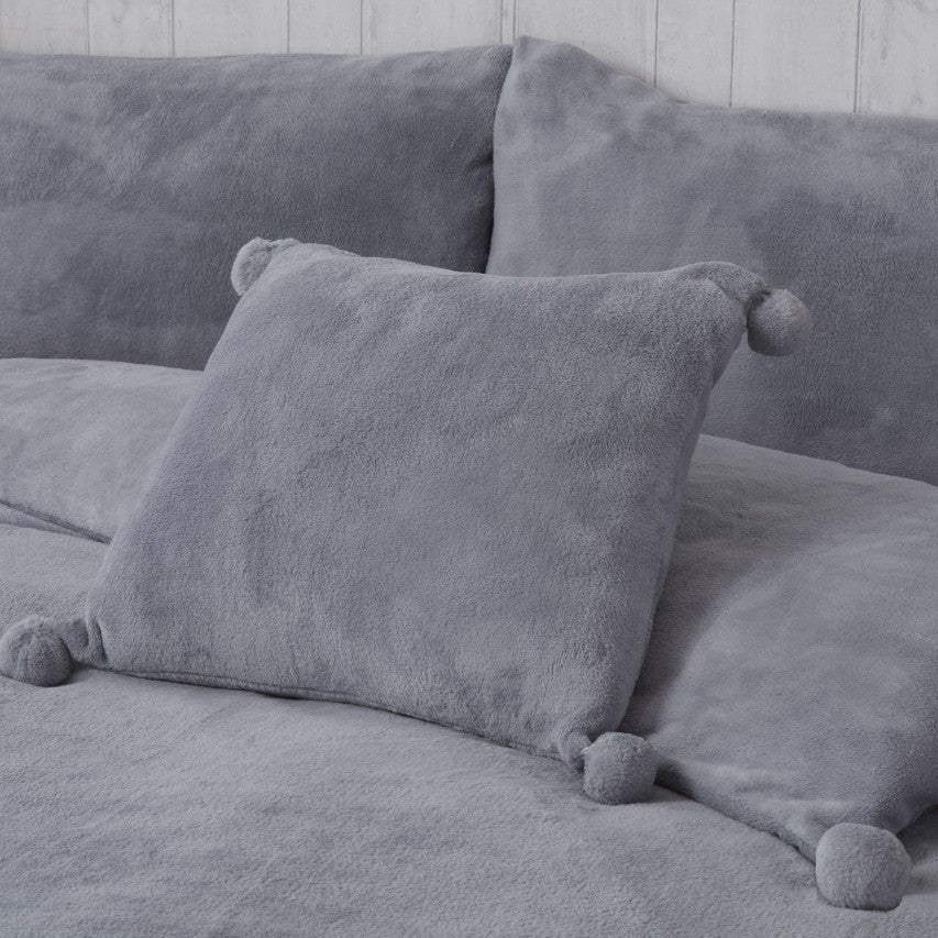 Rapport Home Pom Pom Fleece Cushion Cover Cosy Collection 2