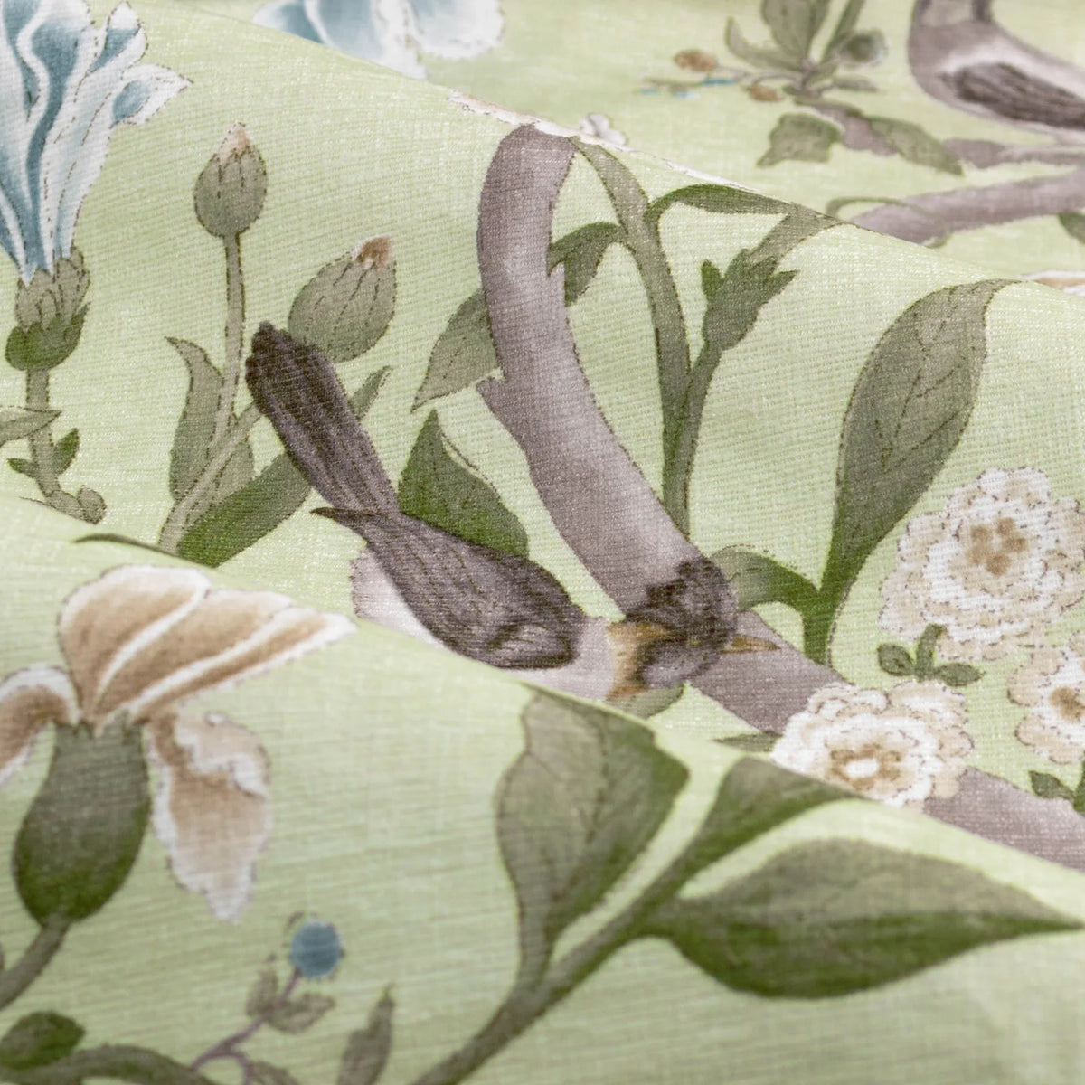 Porcelain Garden Sage Thermal Dimout Pencil Pleat Curtains - additional product view 4