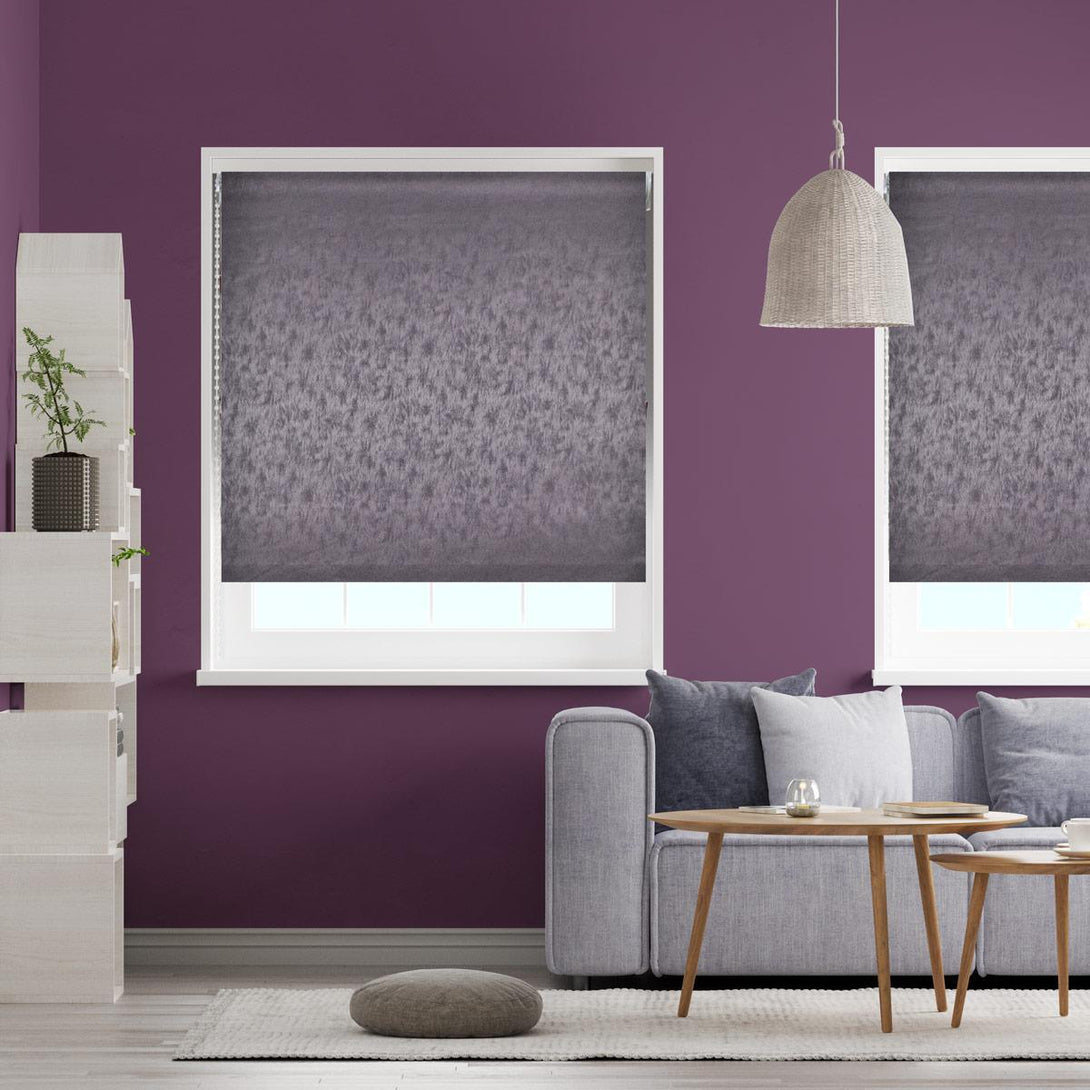 Porto Made to Measure Roller Blind (Blackout) Aubergine/Thistle - Ideal