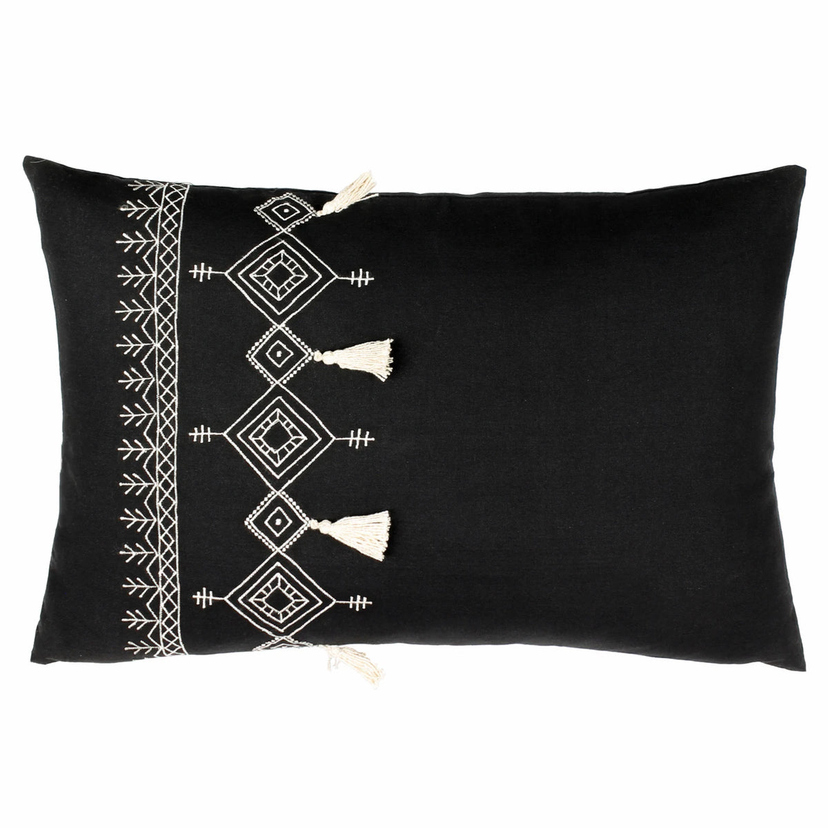 Pritta 100% Cotton Black Cushion Cover 40cm x 60cm - additional product view 1