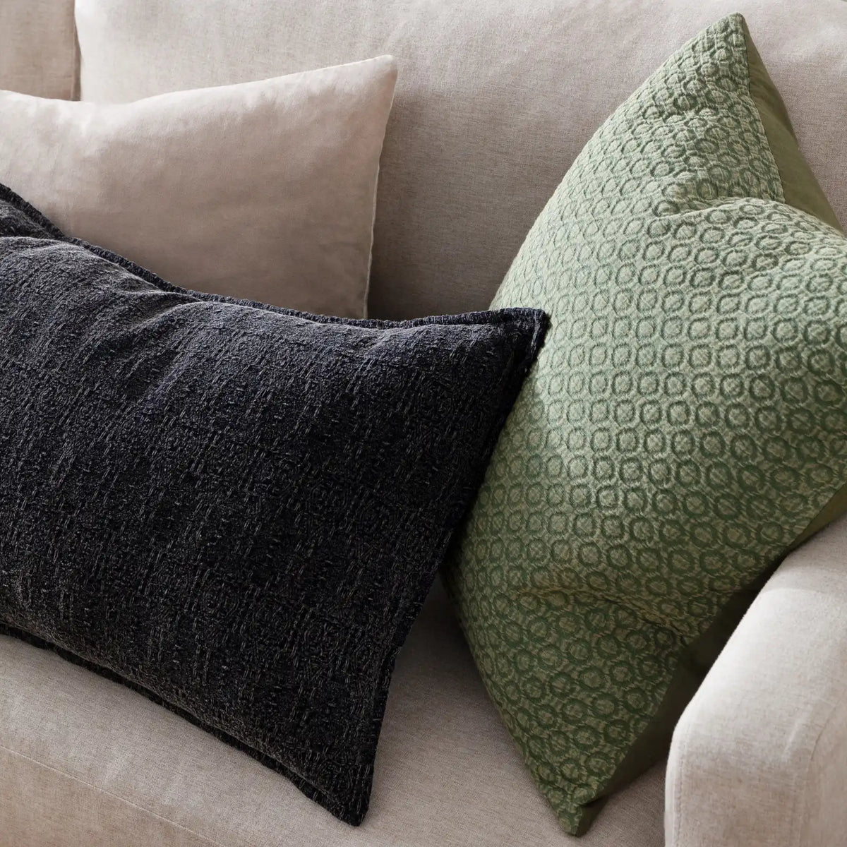 Ramas 100% Cotton Black Cushion Cover or Filled Cushion 40cm x 60cm - additional product view 6