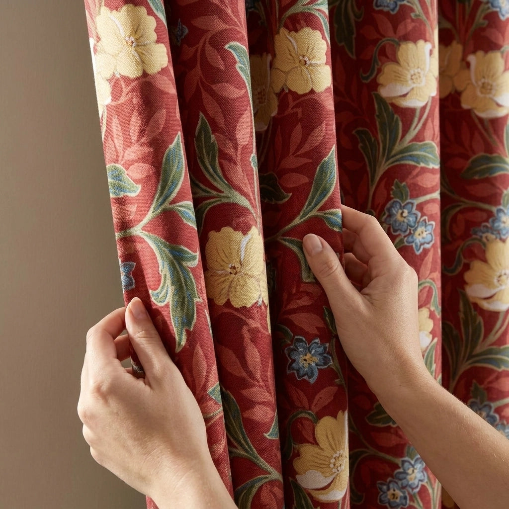 Sandringham Floral Pencil Pleat Tape Top Curtains 6