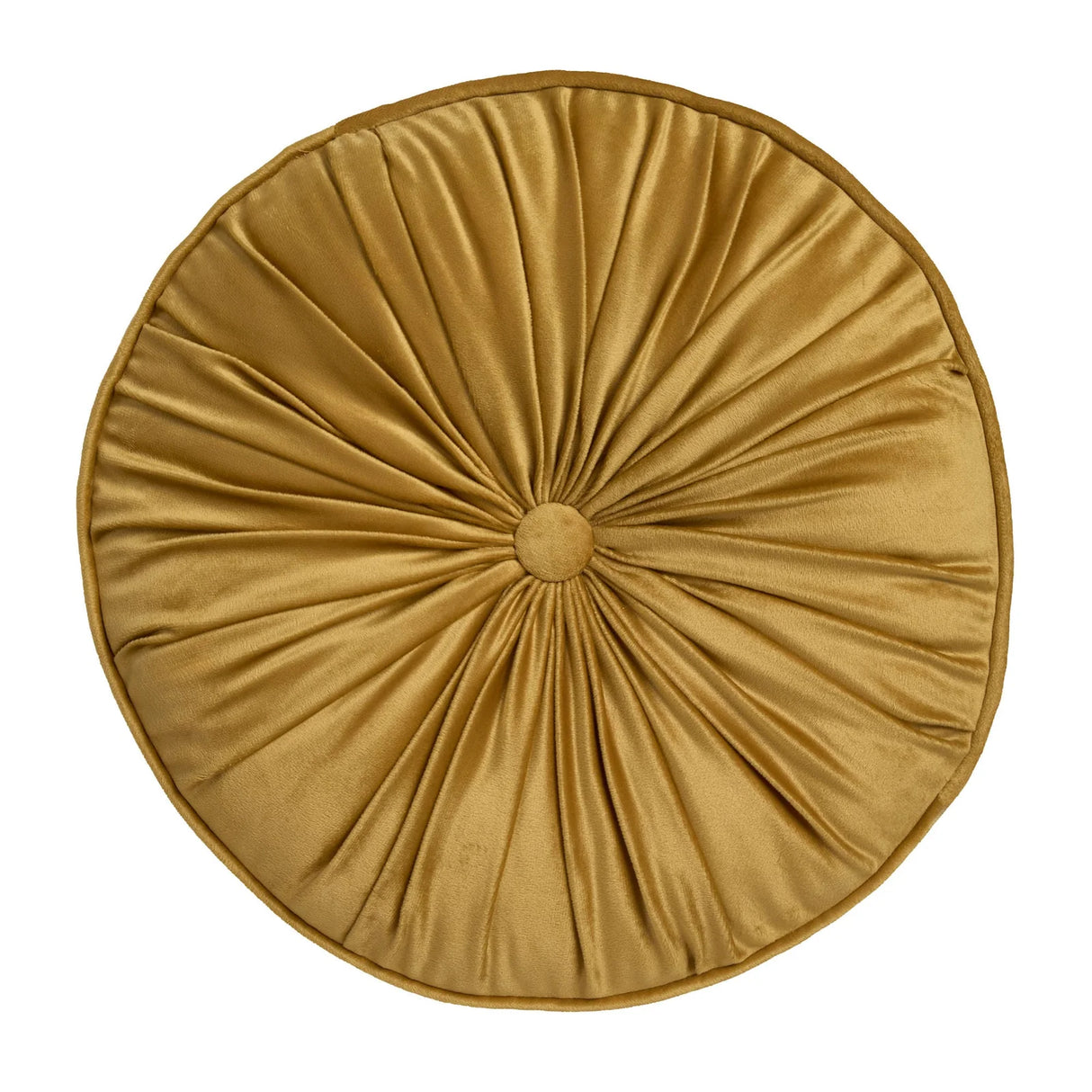 Round Pleat Ochre Round Filled Cushion 40cm - product image 2