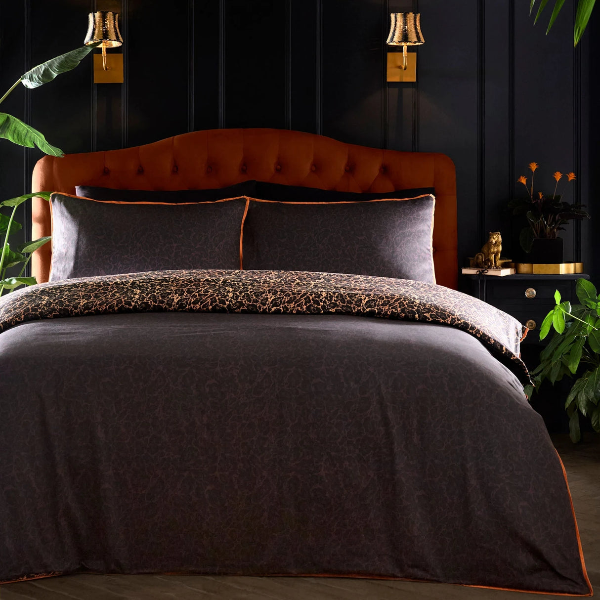 Roxy Leopard Print Black 100% Cotton Duvet Cover Set - product image 4