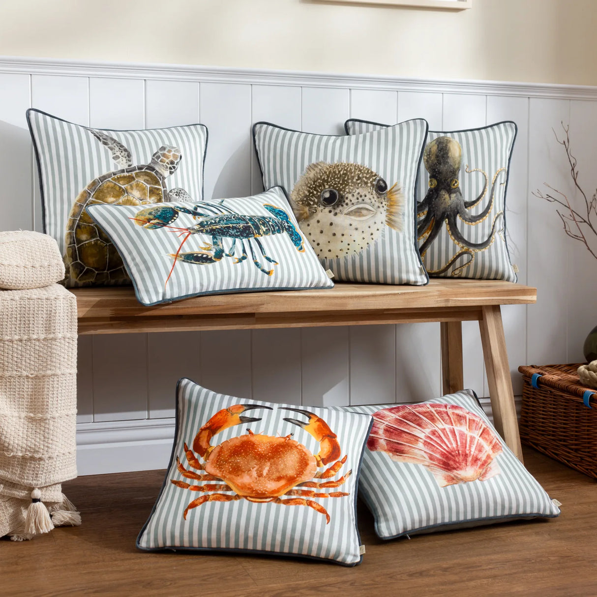 Salcombe Octopus Piped Cushion Cover Multicolour 43 x 43cm - image 6