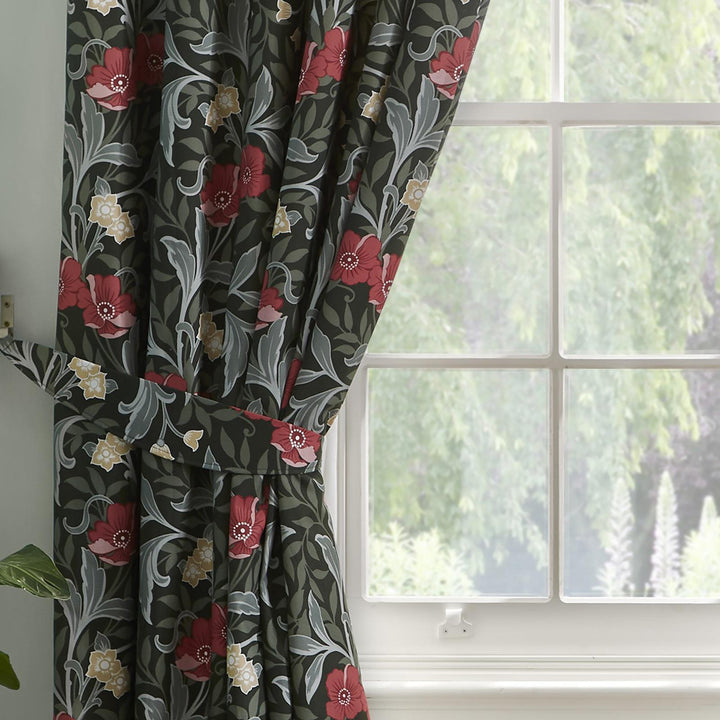 Sandringham Tape Top Curtains Green - Ideal