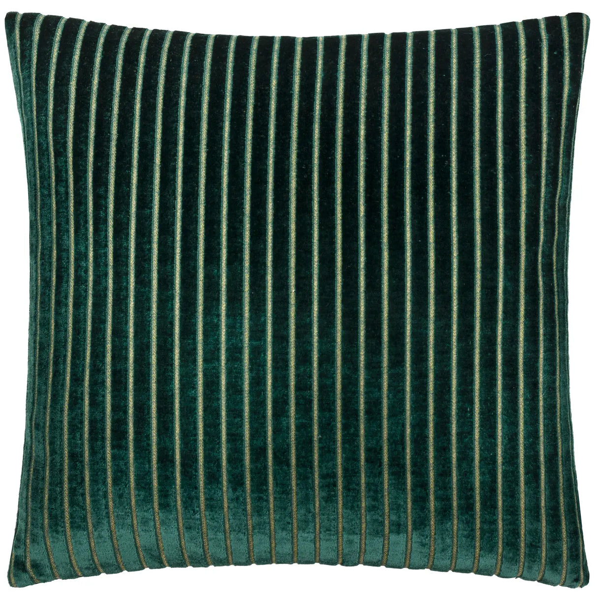 Savoy Stripe Velvet Cushion Cover Emerald 50 x 50cm - image 2