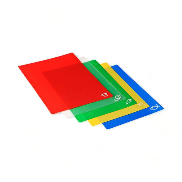 Set of 5 Colour Coded Flexi Chopping Mats - Ideal