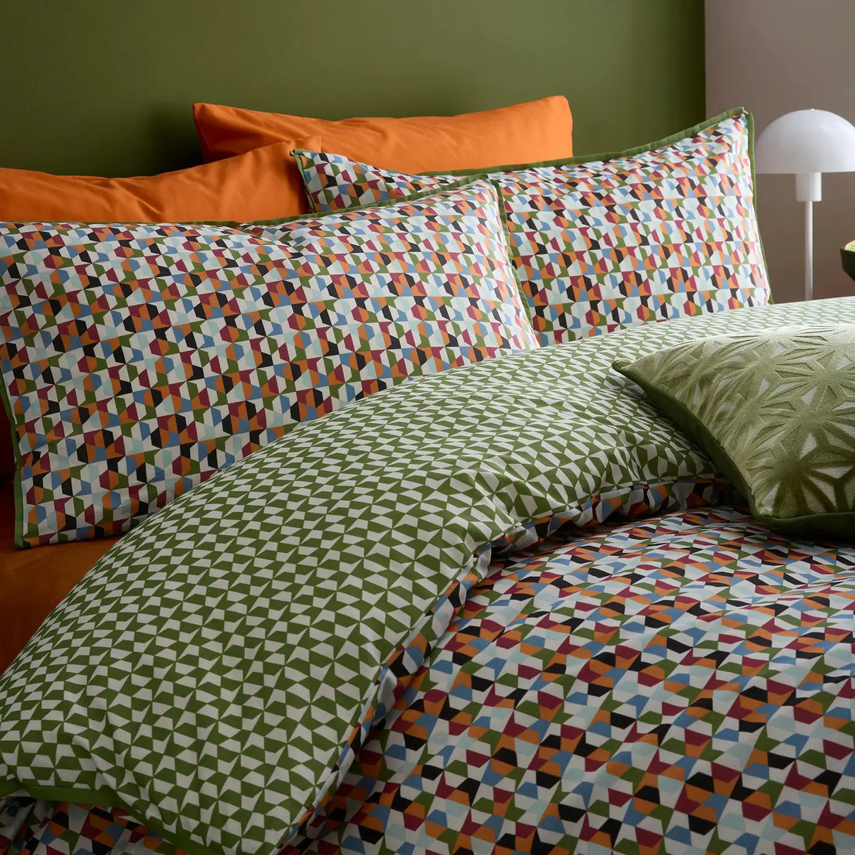 Appletree Style Star Geo 100% Cotton Geometric Duvet Cover Set Natural 5