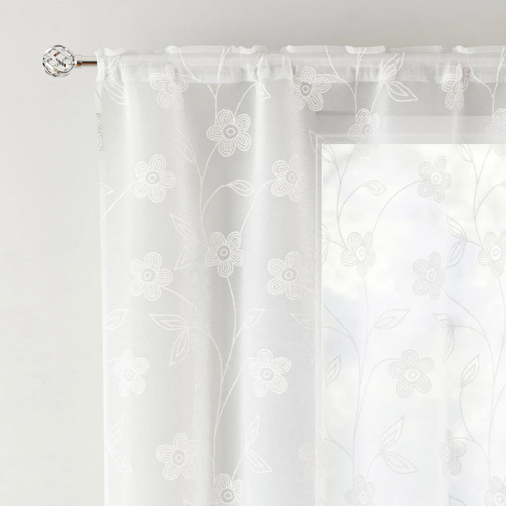 Sienna Voile Curtain Panel White - Ideal