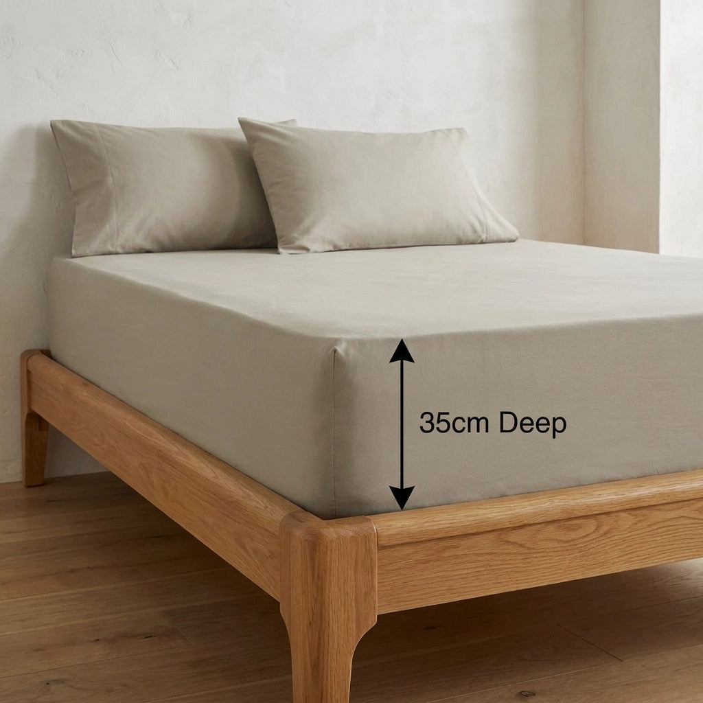 200 Thread Count Cotton 35cm Extra Deep Fitted Sheet 5
