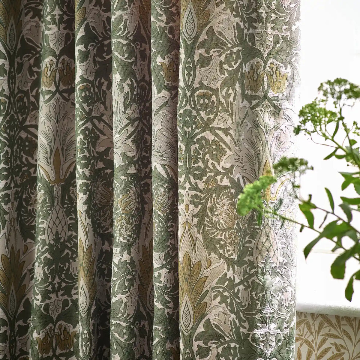 Snakeshead Sunflower / Stone Thermal Blackout Dimout Pencil Pleat Curtains - additional product view 2