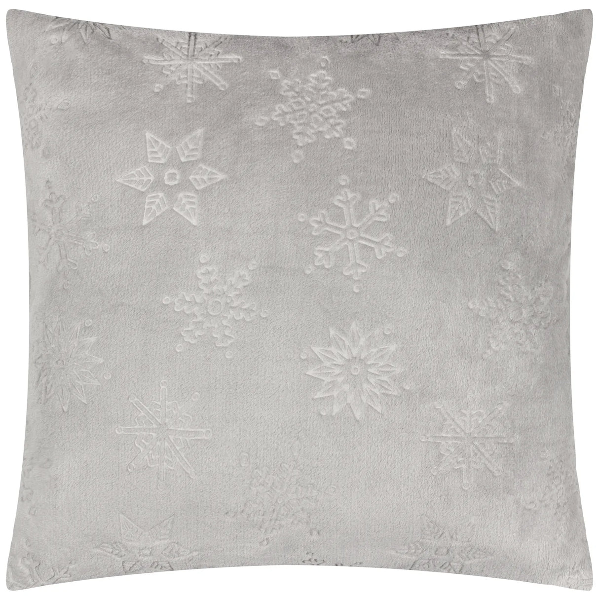 Snowflakes Faux Fur Cushion Cover Grey 50 x 50cm - image 2