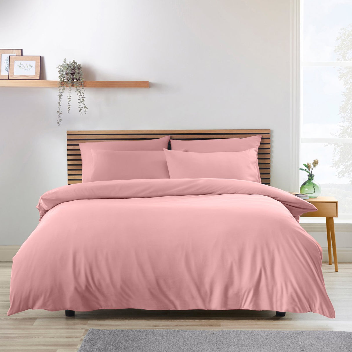 Catherine Lansfield So Soft Non-Iron Duvet Cover Set with Pillowcase Coral