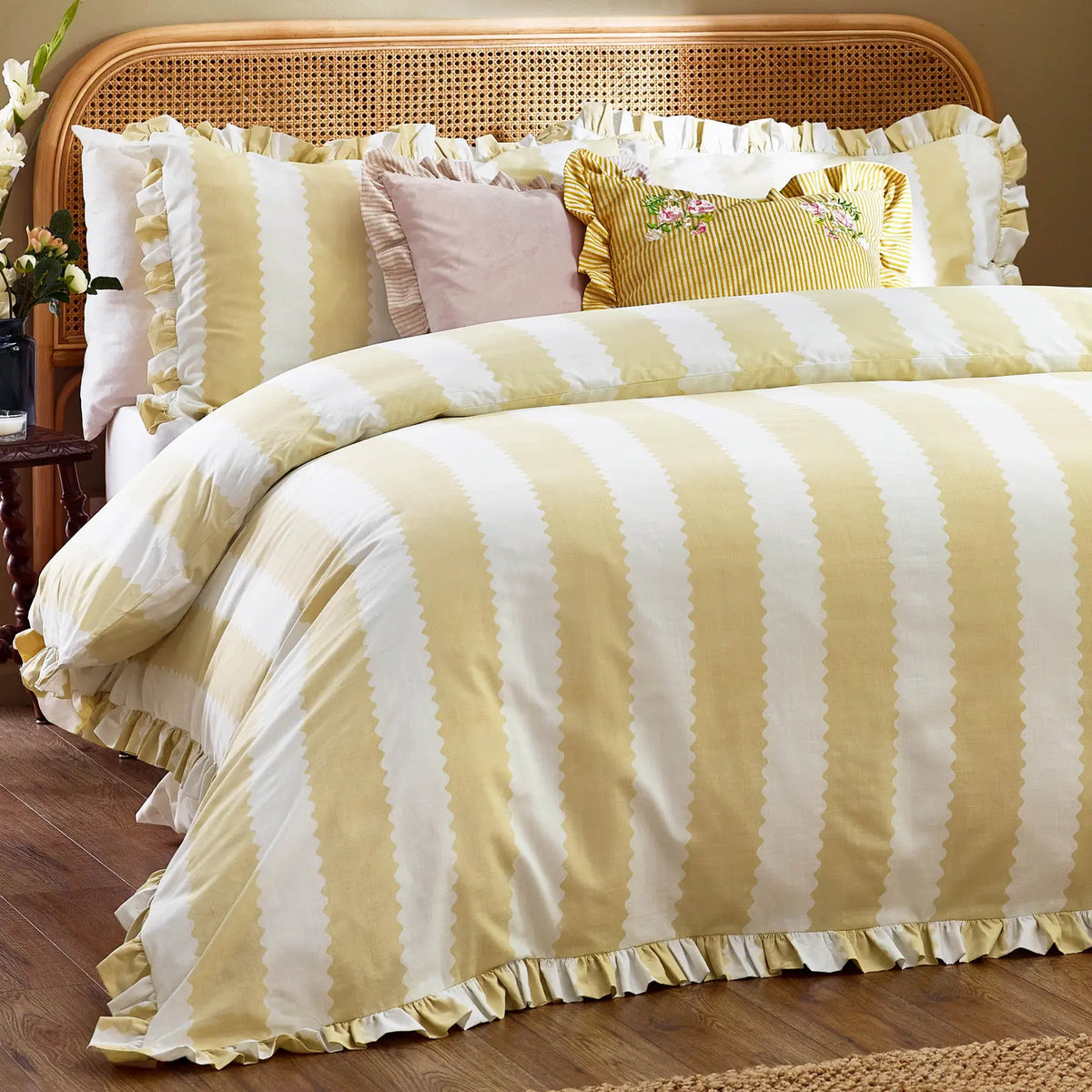 Solene Ruffle Velvet Pink Cushion Cover or Filled Cushion 45cm x 45cm - additional product view 5