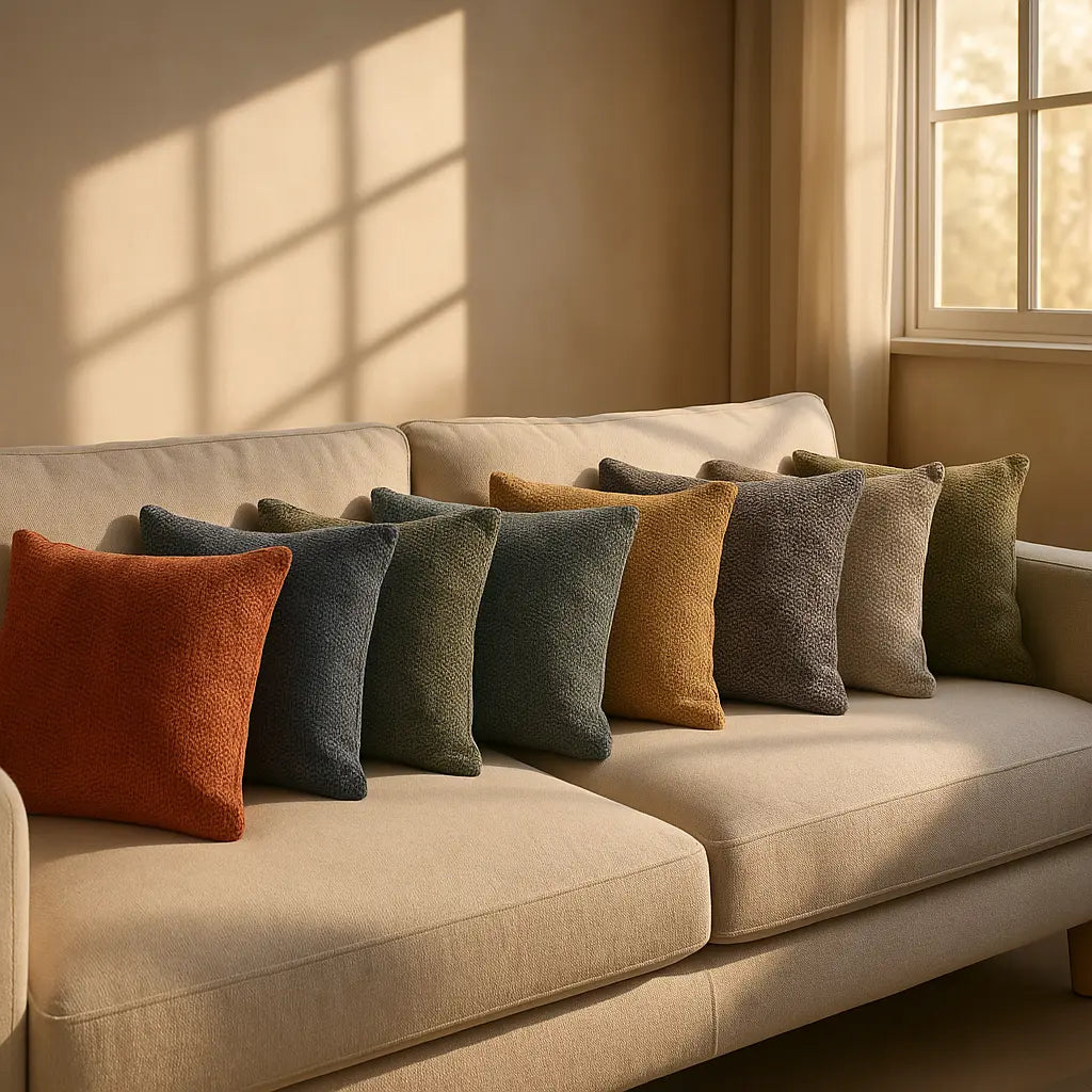 Somerset Chenille Cushion Cover and Filled Cushion 18" x 18" (45cm x 45cm) by Sundour 2