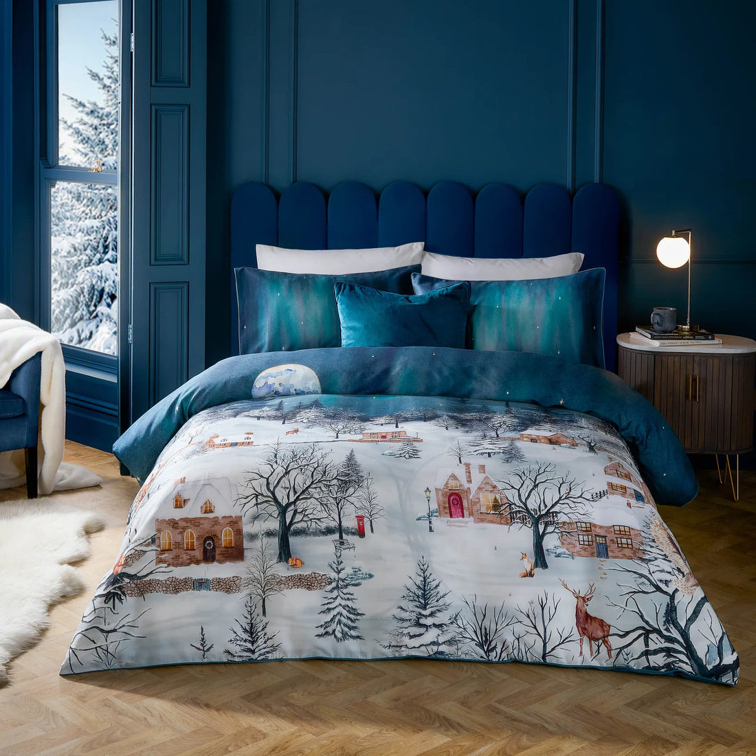 Starlight 100% Cotton Duvet Cover Set Midnight Blue