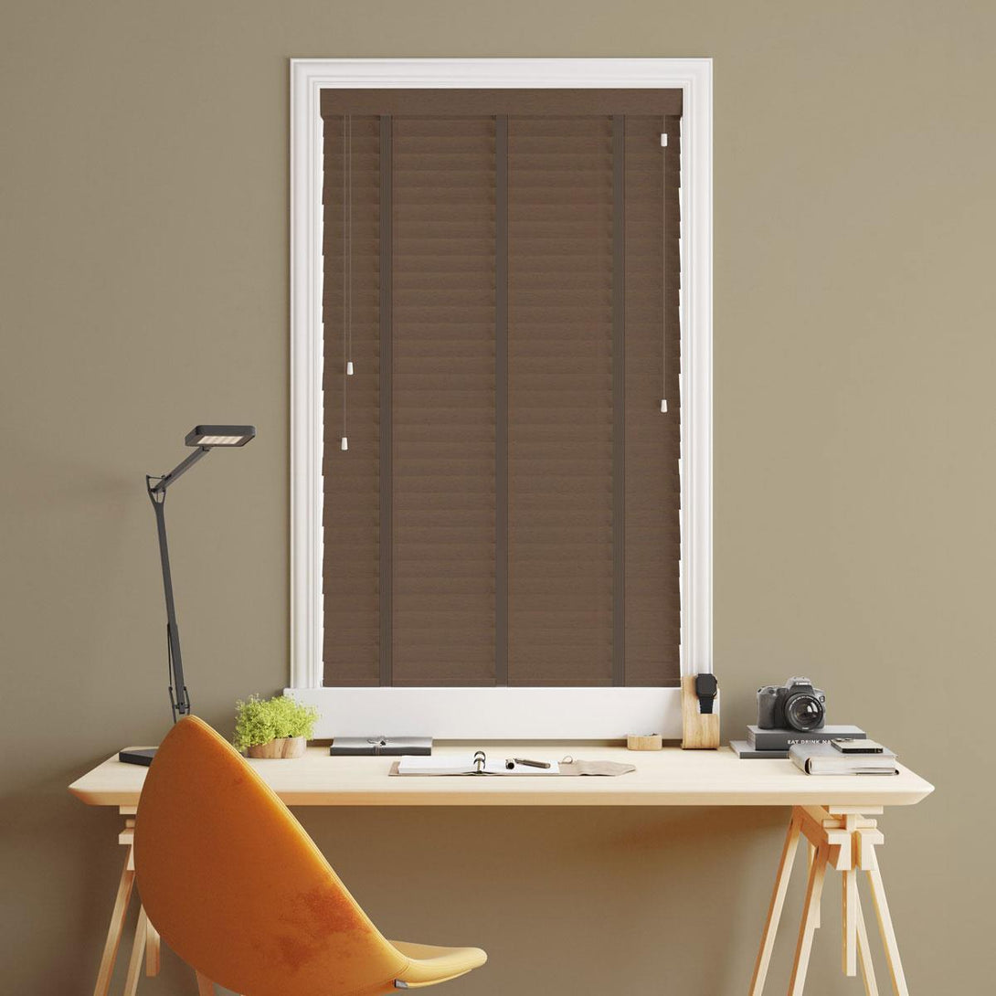 Starwood Bali Made to Measure Wood Venetian Blind with Husk Tapes - Ideal