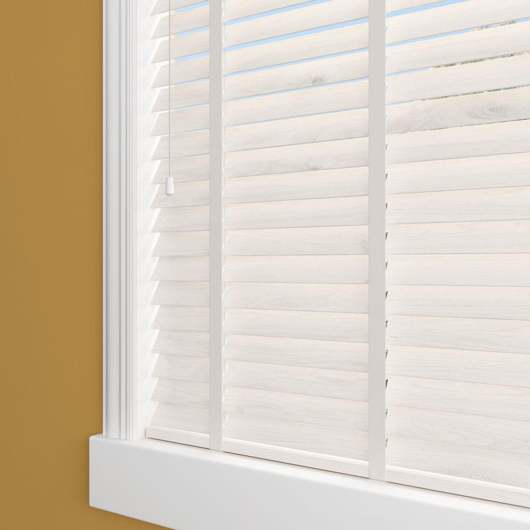 Starwood Faux Wood Allura Oak Made to Measure Venetian Blind with Arctic Tapes - Ideal