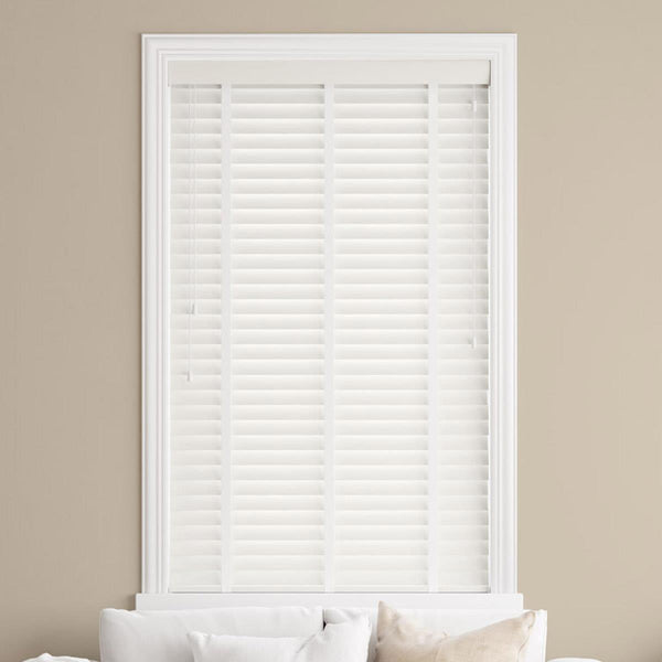 Starwood Glacier Made to Measure Wood Venetian Blind with Arctic Tapes - Ideal