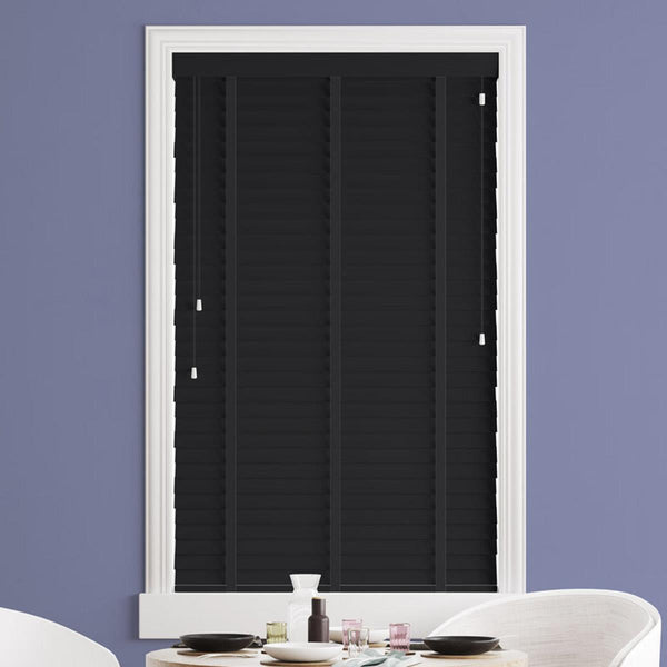 Starwood Volt Made to Measure Wood Venetian Blind with Smoke Tapes - Ideal