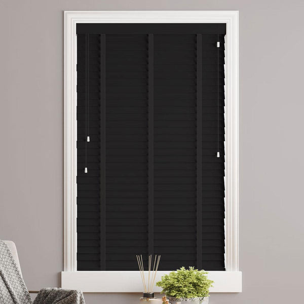 Sunwood Wood Carbon Made to Measure Venetian Blind with Jet Tapes - Ideal