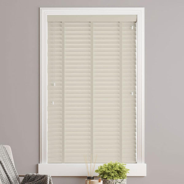 Sunwood Wood Gloss Creme Made to Measure Venetian Blind with Barley Tapes - Ideal