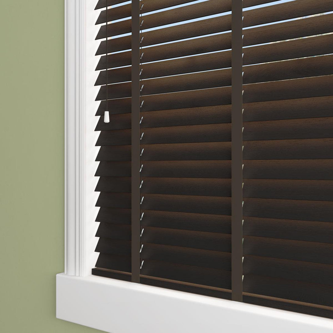 Sunwood Wood Hazel Made to Measure Venetian Blind with Coffee Tapes - Ideal