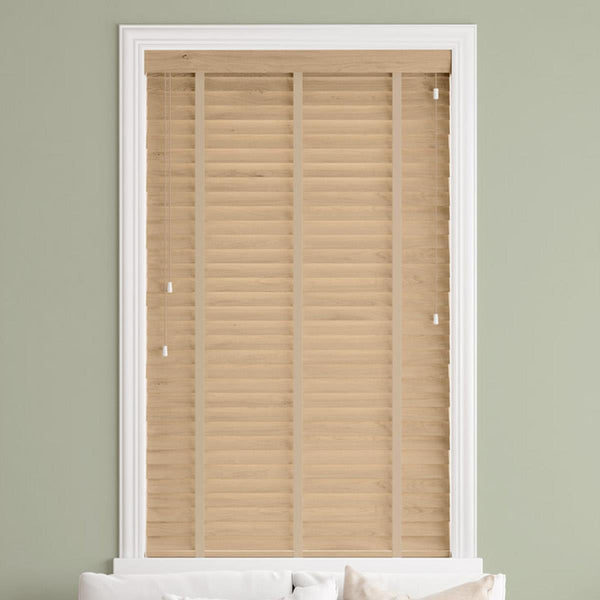 Sunwood Wood Oregon Made to Measure Venetian Blind with Hessian Tapes - Ideal
