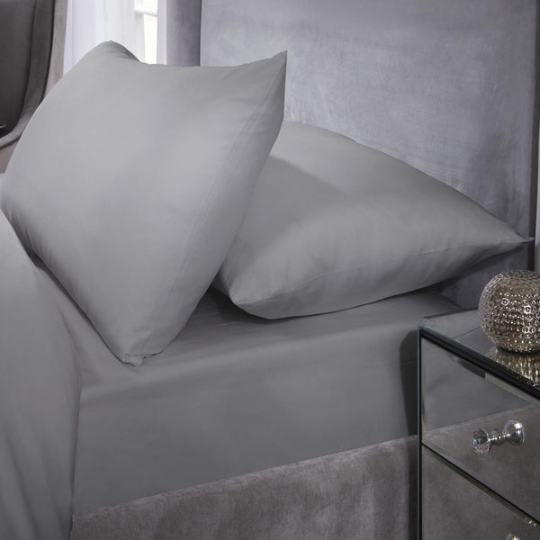 T400 Fitted Sheet Super King Bed Silver - Ideal