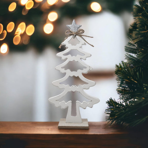 Tall White Wooden Christmas Tree - Ideal