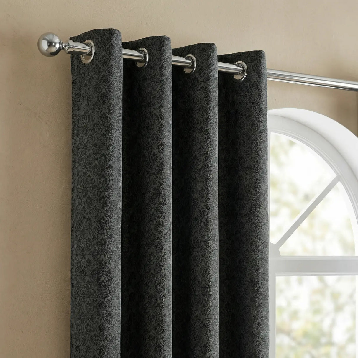 Temple Velvet Blackout Eyelet Ring Top Curtains 2