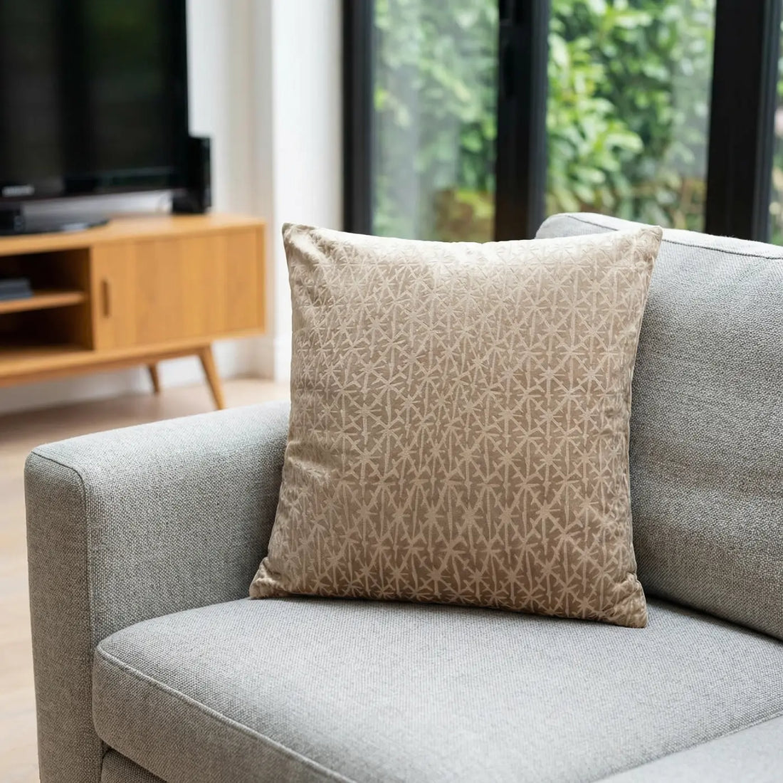Temple Velvet Latte Cushion Cover 45cm x 45cm