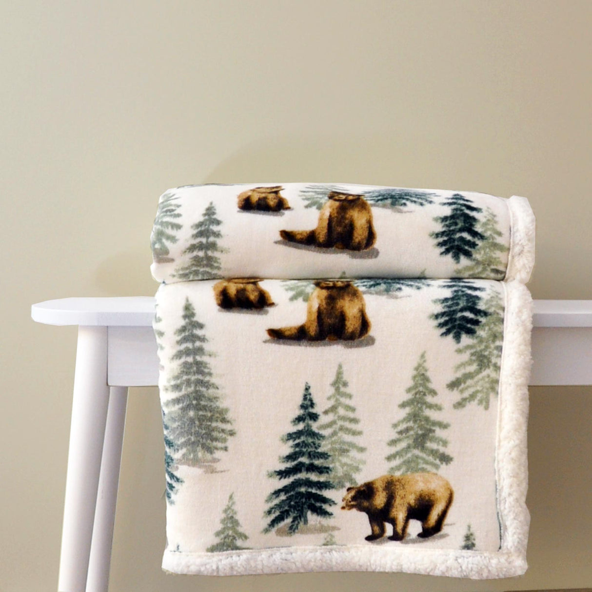 Bear Walks Fleece Throw by Dreams & Drapes Lodge