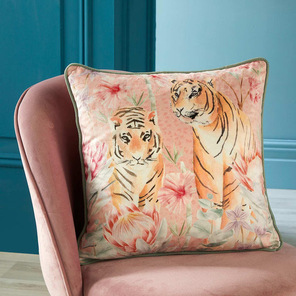 Tropical Leopard Velvet Cushion - Ideal