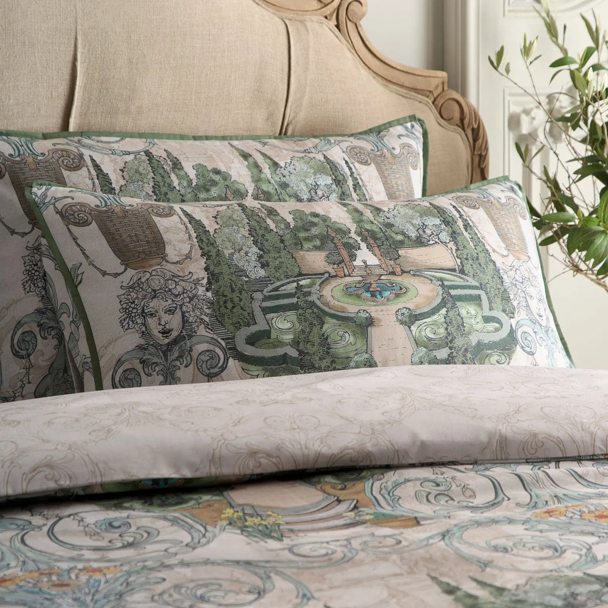Tuscan Garden Green 100% Cotton Duvet Cover Set - product image 2