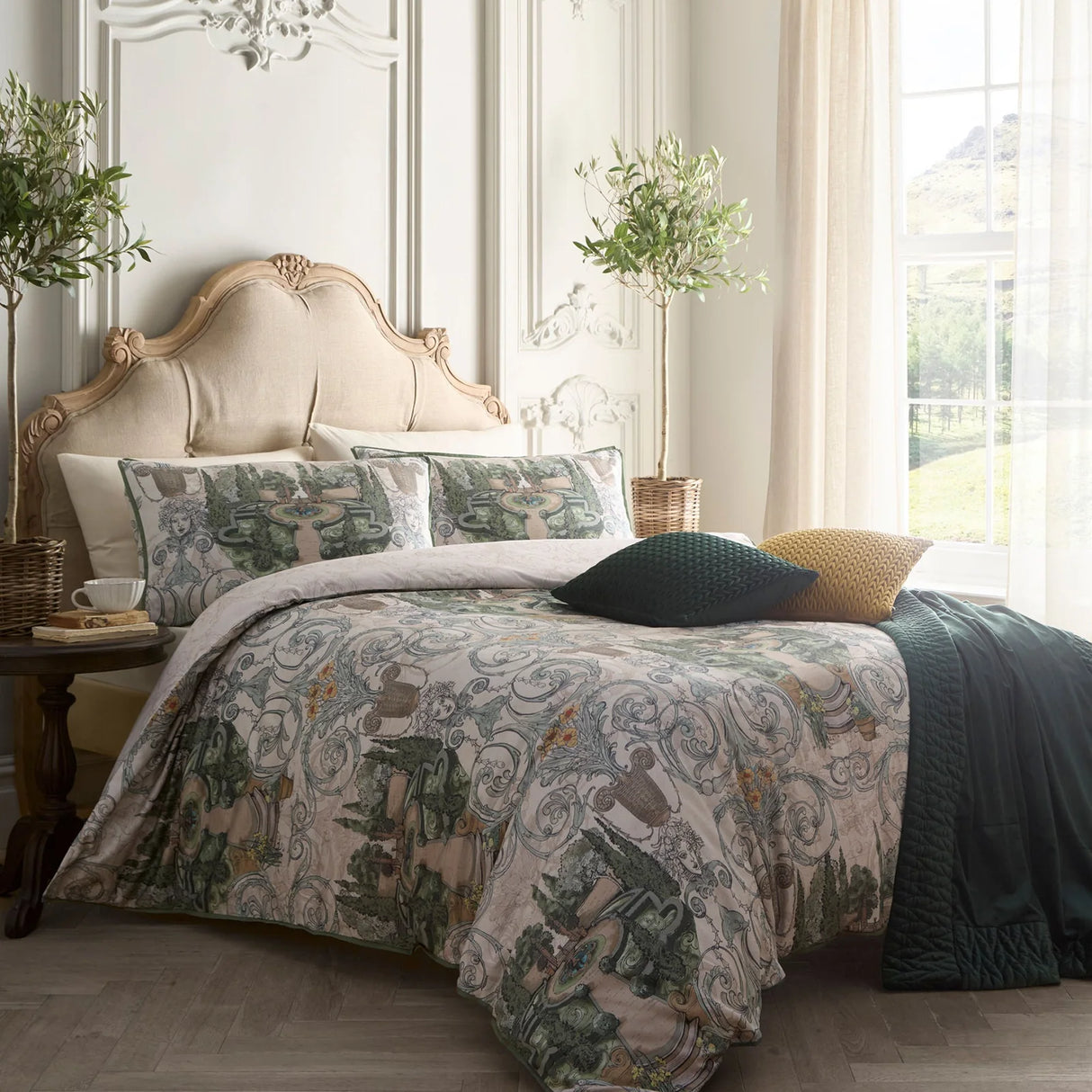 Tuscan Garden Green 100% Cotton Duvet Cover Set - product image 5