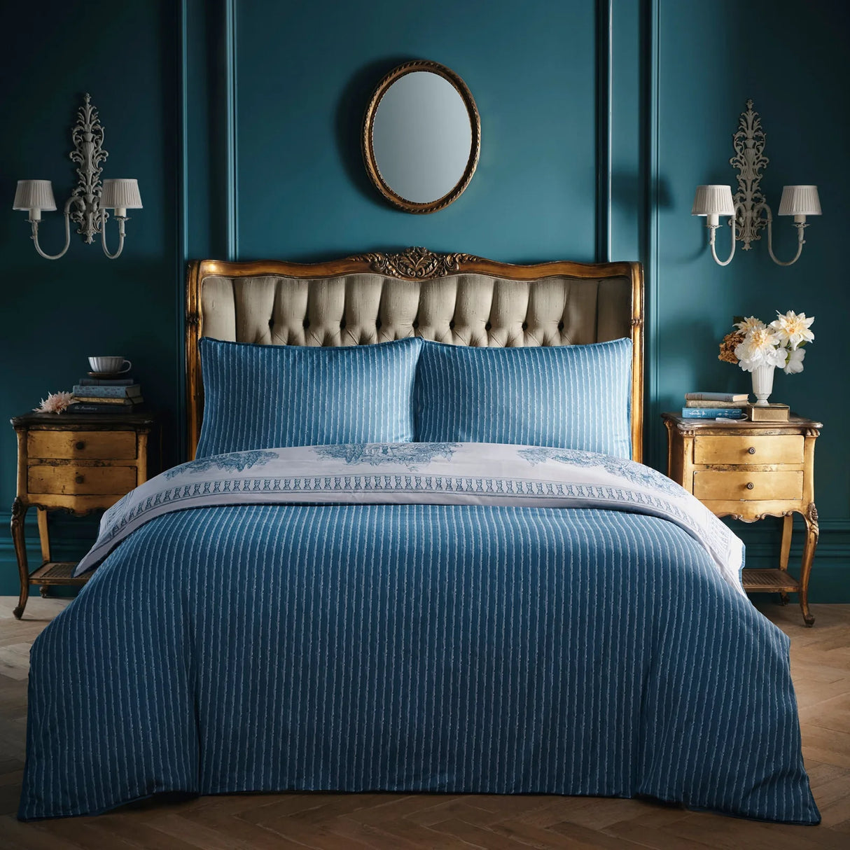 Tuscan Toile Blue 100% Cotton Duvet Cover Set - product image 4