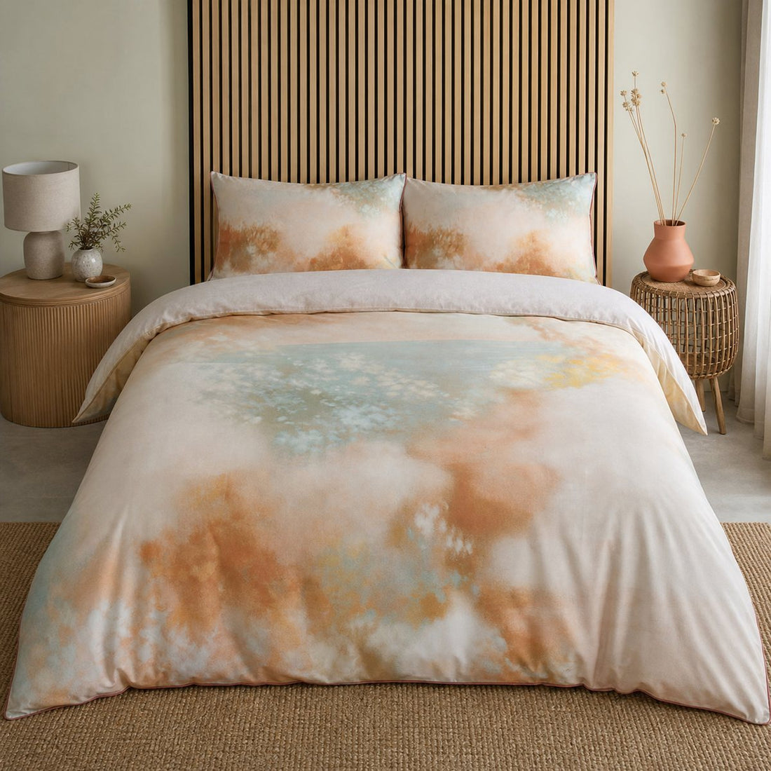 Tuscany Cotton Duvet Cover Set - Natural