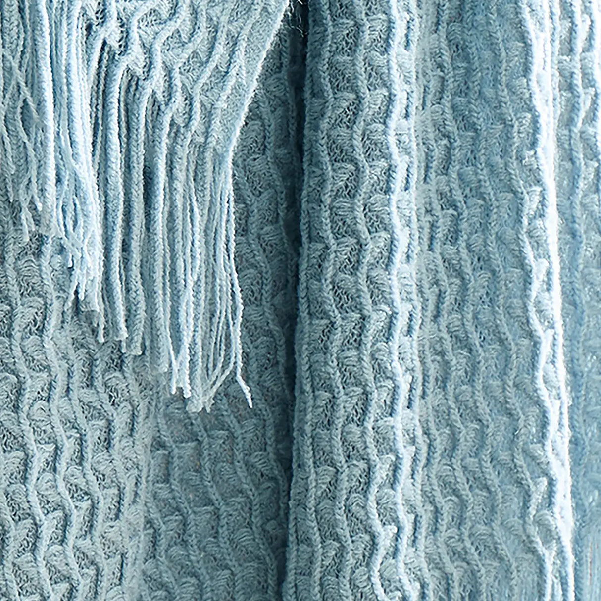 Appletree Loft Textured Knit Throw Soft Acrylic Blue 130cm x 180cm 3