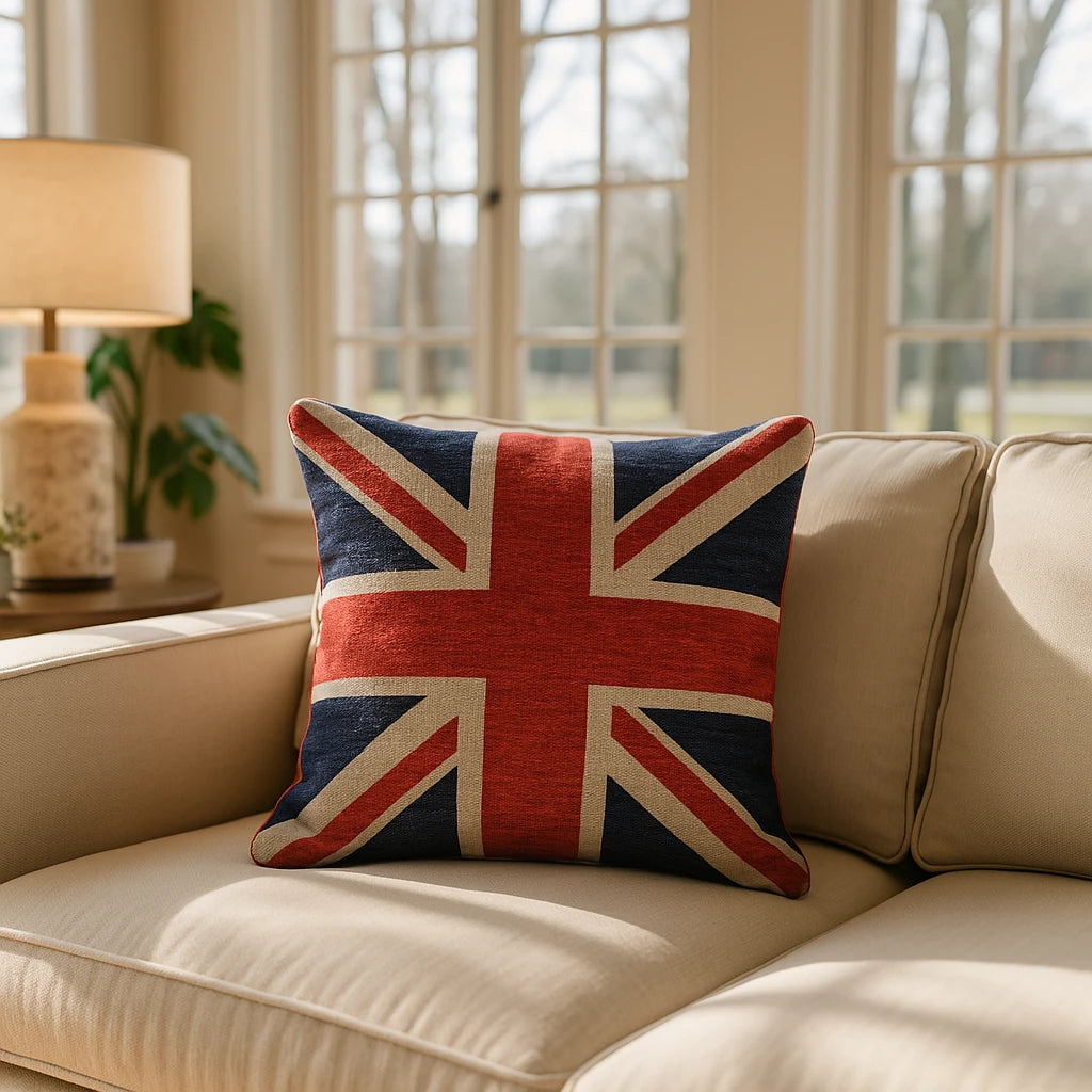 Rapport Home Union Jack Chenille Cushion Cover 18" x 18