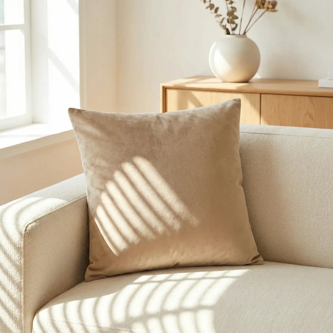 Soft Touch Velvet Cream Cushion Cover 45cm x 45cm