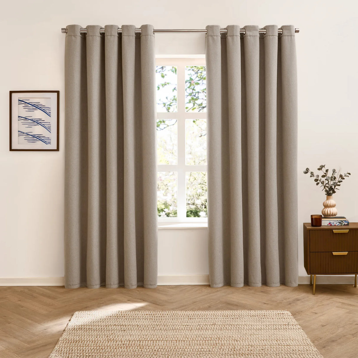 Verso Reversible Suede-look Blackout Eyelet Curtains Petrol - image 5